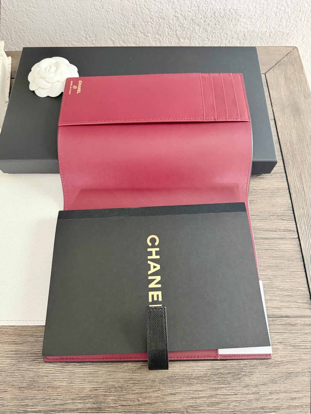 CHANEL large agenda cover Black Quilted Leather with notebooks Gold CC - Picture 5 of 8